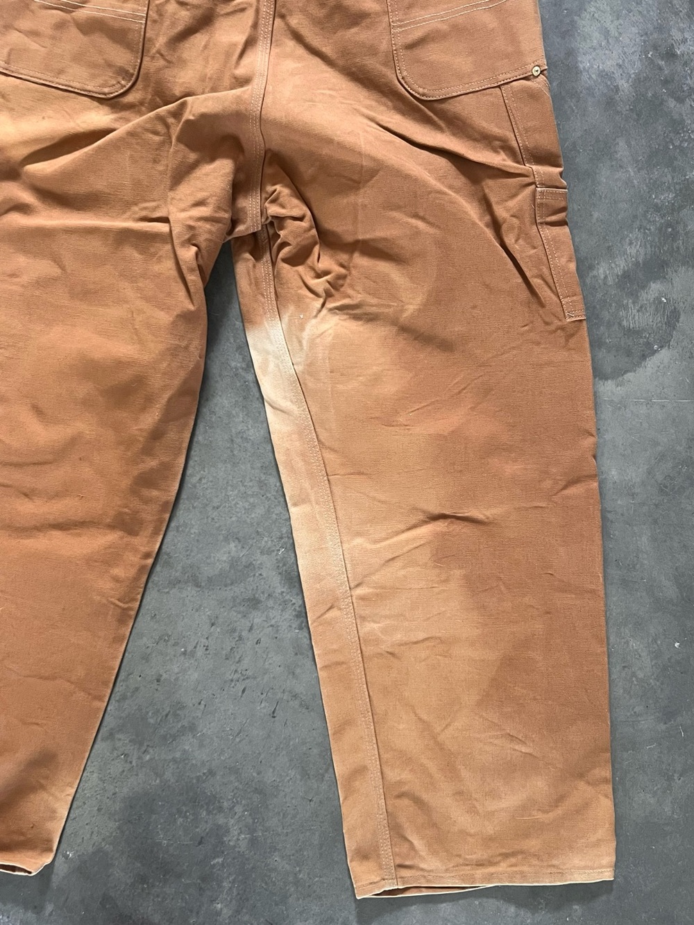 Vintage 80’s early 90’s Carhartt double-knee bib overalls in brown canvas 44x30 - Picture 10 of 11